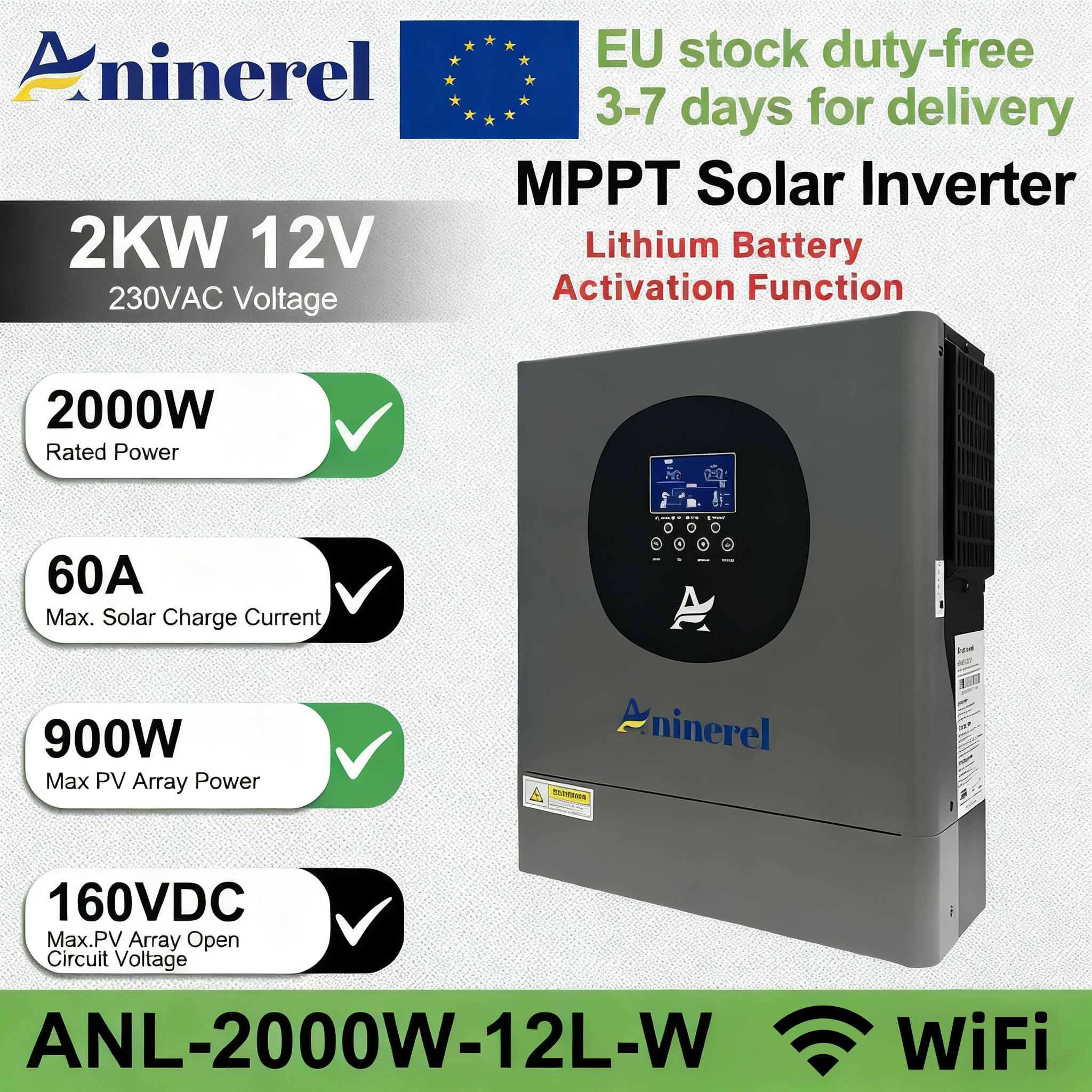 Aninerel 2KW 4.2KW Hybrid Sola - Drone Solar Charger review and price