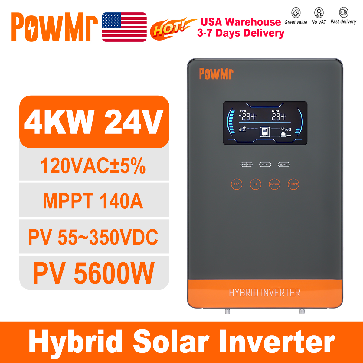 PowMr USA 4000W 24V Hybrid Sol - Drone Solar Charger review and price