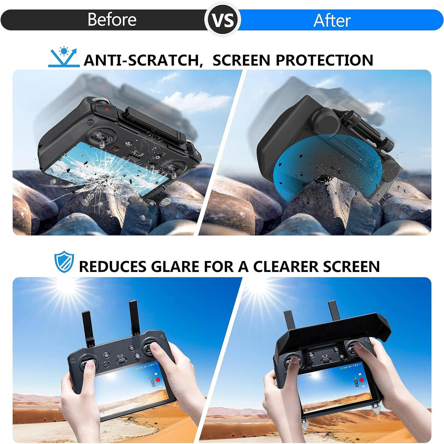 2-in-1 Sun Hood & Joystick Cov - Drone Control Stick review and price